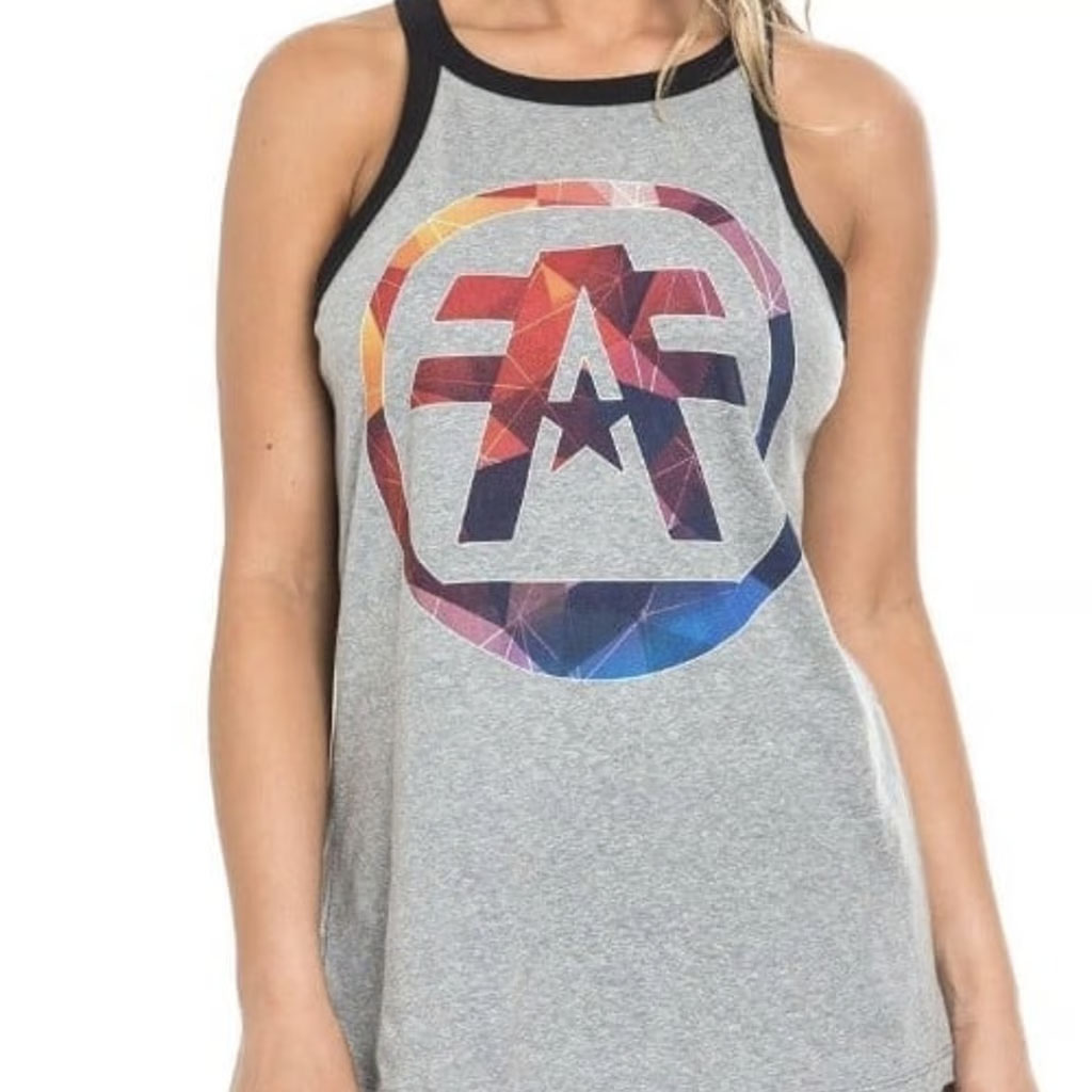 Women's American Fighter tank top with sacred geometry